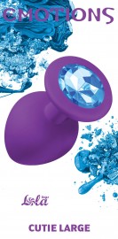 Анальная пробка Emotions Cutie Large Purple light blue crystall